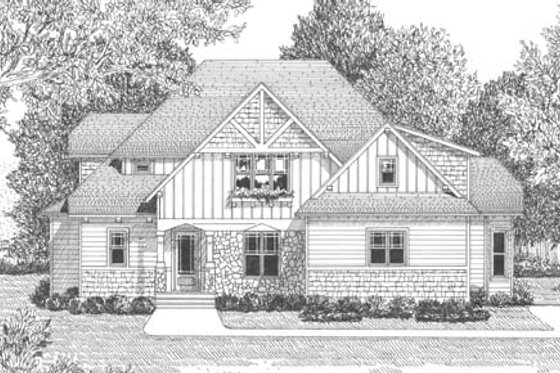 Exterior - Other Elevation 1 for European House Plan #413-103 - 4 bed, 3 bath