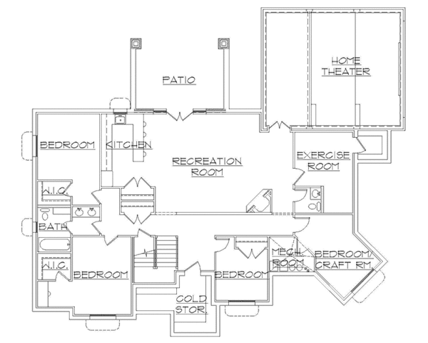 Home Plan - Traditional Floor Plan - Lower Floor Plan #945-110