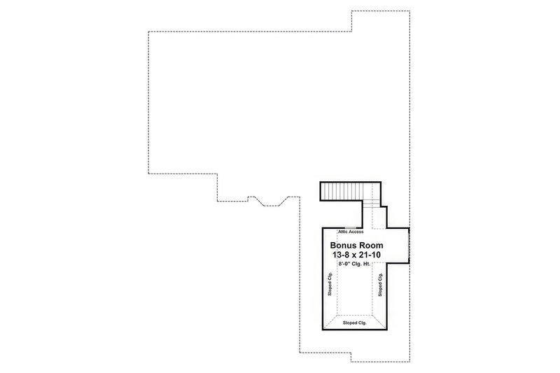 House Blueprint - Floor Plan - Upper Floor for European House Plan #21-575 - 3 bed, 2 bath