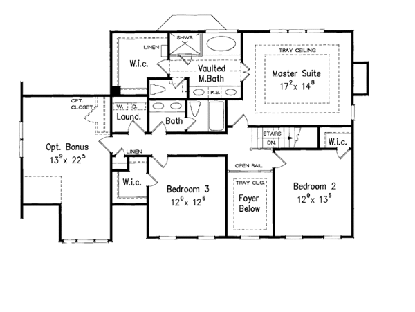 Architectural House Design - Classical Floor Plan - Upper Floor Plan #927-865