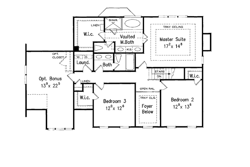 Home Plan - Floor Plan - Upper Floor for Classical House Plan #927-865 - 4 bed, 3 bath