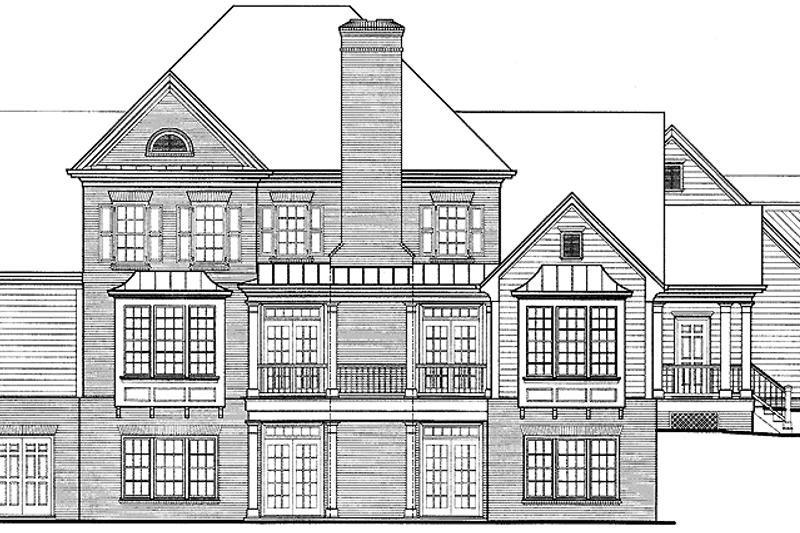 Home Plan - Exterior - Rear Elevation for Classical House Plan #429-209 - 4 bed, 3.5 bath