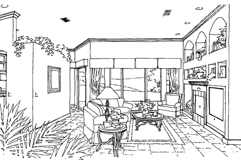 Home Plan - Interior - Family Room for Mediterranean House Plan #417-713 - 3 bed, 3 bath