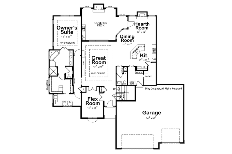 House Plan Design - Floor Plan - Main Floor for European House Plan #20-2245 - 4 bed, 3.5 bath
