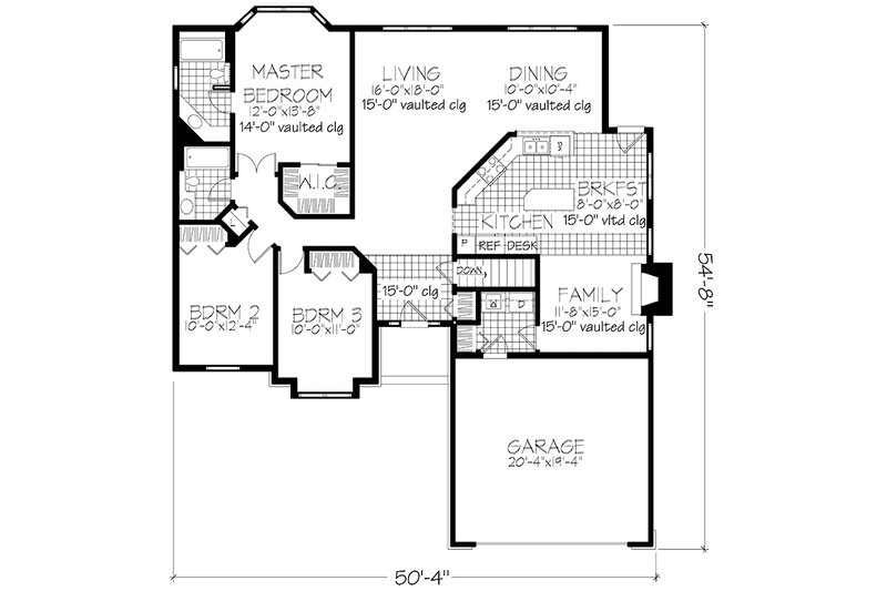 Home Plan - Floor Plan - Main Floor for Prairie House Plan #320-1078 - 3 bed, 2 bath