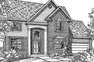 House Design - Exterior - Front Elevation for Prairie House Plan #320-1415 - 4 bed, 2 bath