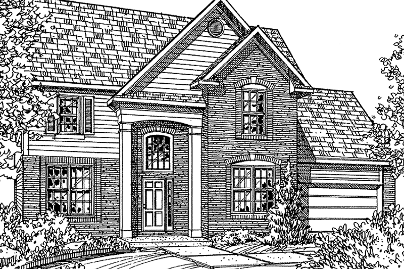 Architectural House Design - Prairie Exterior - Front Elevation Plan #320-1415
