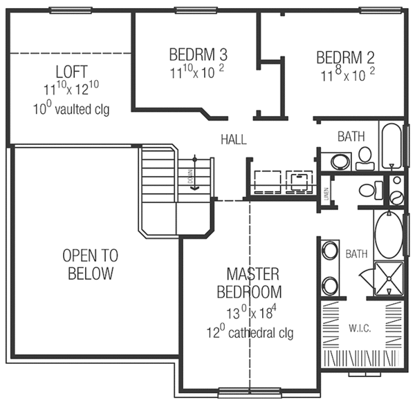 Dream House Plan - Country Floor Plan - Upper Floor Plan #472-394