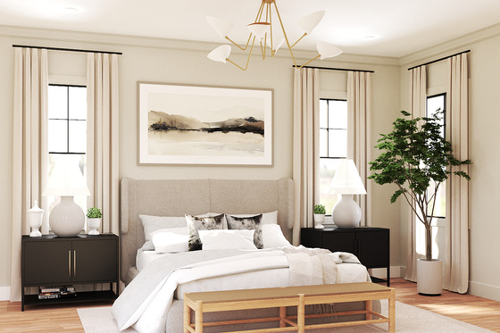 Interior - Master Bedroom for Craftsman House Plan #119-450 - 4 bed, 4 bath