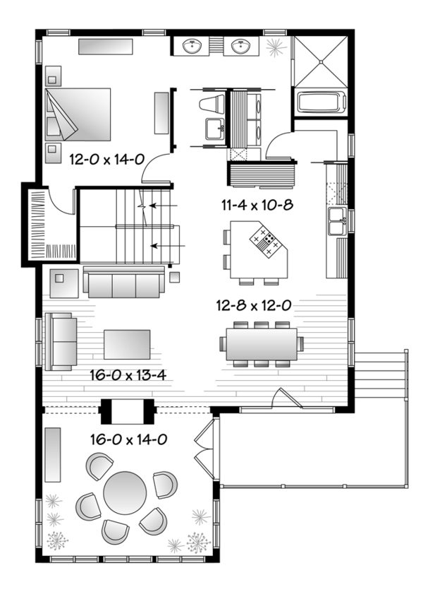 House Plan Design - Country Floor Plan - Main Floor Plan #23-2495