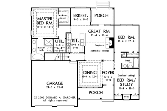 Floor Plan - Main Floor for Ranch House Plan #929-665 - 3 bed, 2 bath