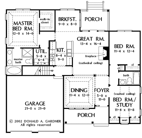 House Design - Ranch Floor Plan - Main Floor Plan #929-665