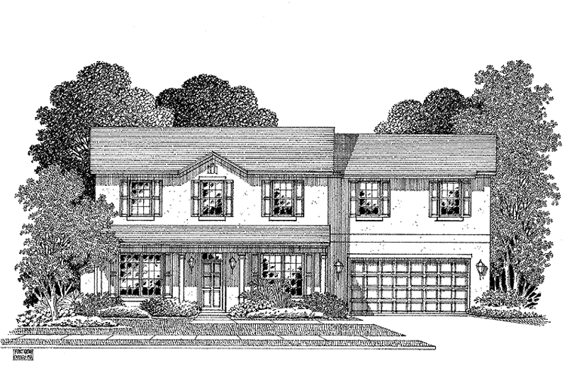 Home Plan - Exterior - Front Elevation 3 for Colonial House Plan #999-113 - 4 bed, 2.5 bath
