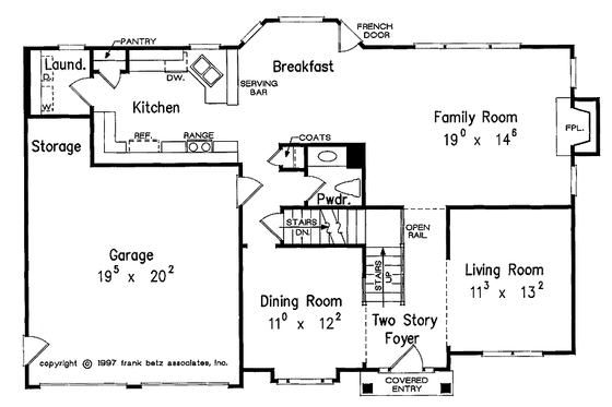 Floor Plan - Main Floor for Colonial House Plan #927-166 - 4 bed, 2.5 bath