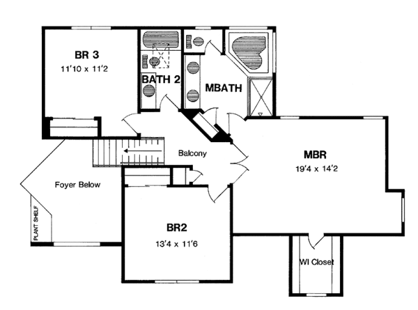 House Plan Design - Traditional Floor Plan - Upper Floor Plan #316-219
