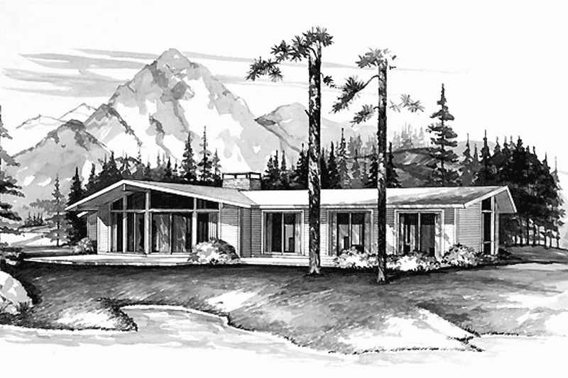 Architectural House Design - Contemporary Exterior - Front Elevation Plan #72-545