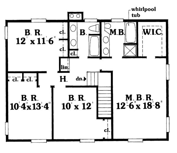 Dream House Plan - Country Floor Plan - Upper Floor Plan #456-53