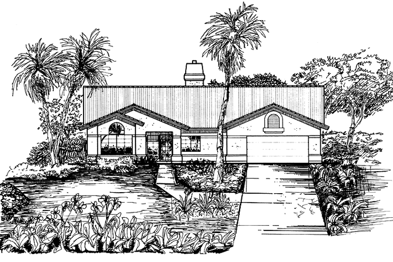 House Plan Design - Mediterranean Exterior - Front Elevation Plan #320-983