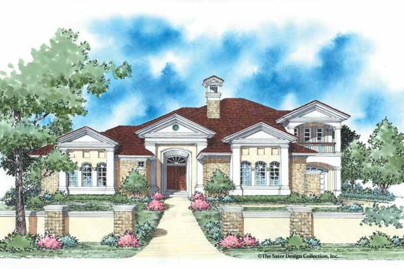 Dream House Plan - Mediterranean Exterior - Front Elevation Plan #930-336