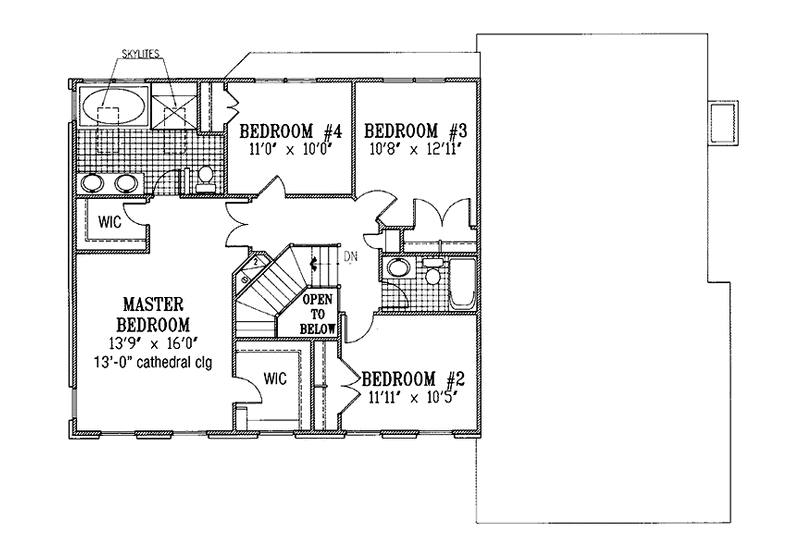 Dream House Plan - Floor Plan - Upper Floor for Classical House Plan #953-28 - 4 bed, 2.5 bath