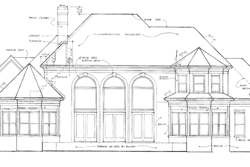 Dream House Plan - Exterior - Rear Elevation for Classical House Plan #453-195 - 4 bed, 4.5 bath