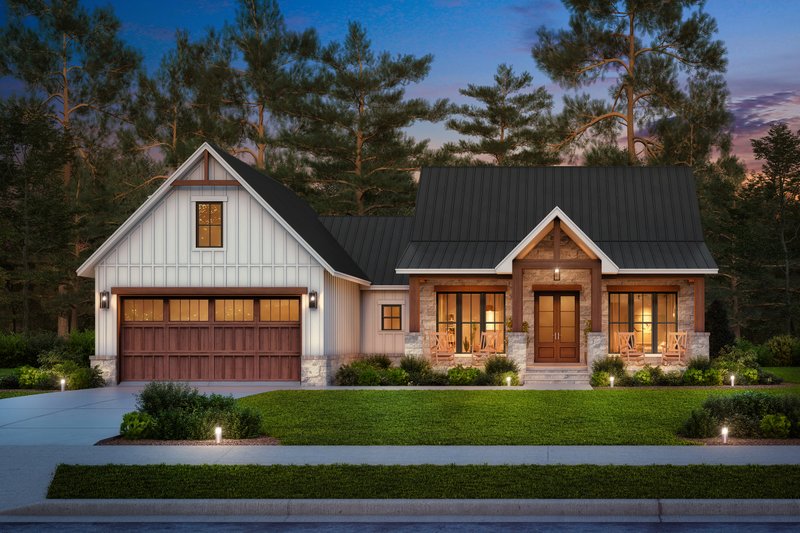 Dream House Plan - Farmhouse Exterior - Front Elevation Plan #430-356