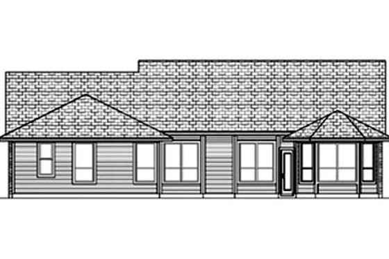 Exterior - Rear Elevation for Traditional House Plan #84-355 - 3 bed, 2 bath