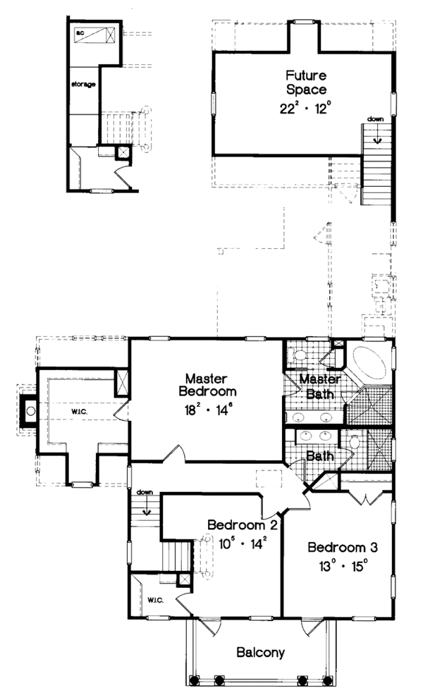 Home Plan - Classical Floor Plan - Upper Floor Plan #417-702