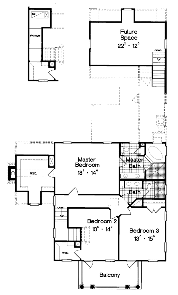 House Design - Classical Floor Plan - Upper Floor Plan #417-702