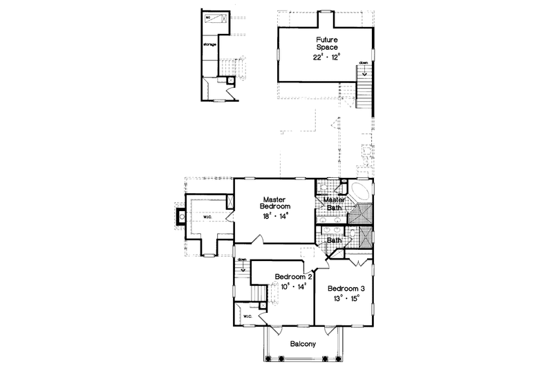 House Plan Design - Floor Plan - Upper Floor for Classical House Plan #417-702 - 3 bed, 2.5 bath