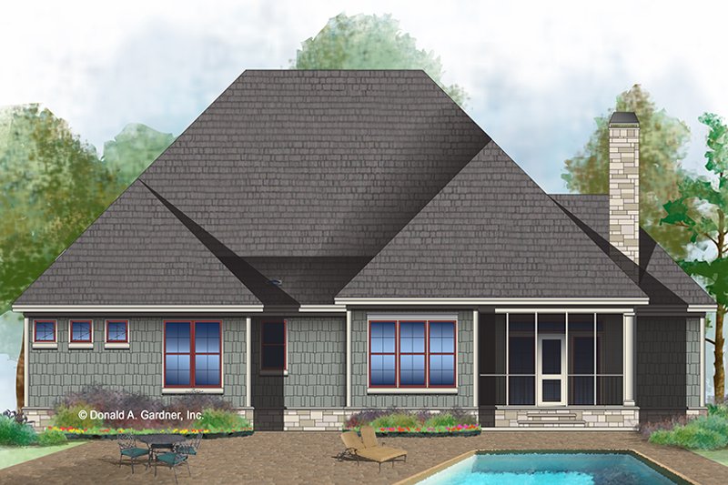 Dream House Plan - Exterior - Rear Elevation for European House Plan #929-1010 - 3 bed, 2.5 bath