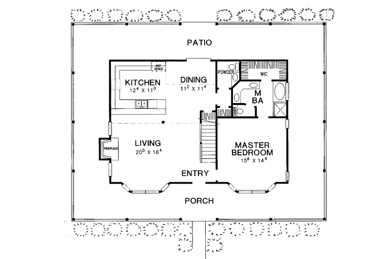 Dream House Plan - Floor Plan - Main Floor for Country House Plan #472-143 - 3 bed, 2.5 bath