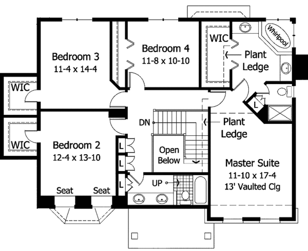 Dream House Plan - Colonial Floor Plan - Upper Floor Plan #51-945