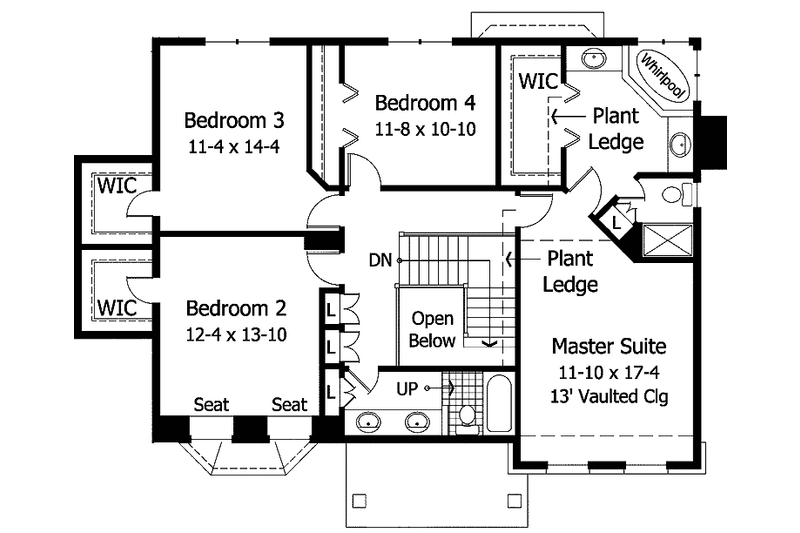 Dream House Plan - Floor Plan - Upper Floor for Colonial House Plan #51-945 - 4 bed, 2.5 bath