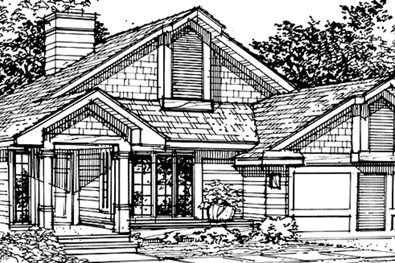 Architectural House Design - Country Exterior - Front Elevation Plan #320-1118