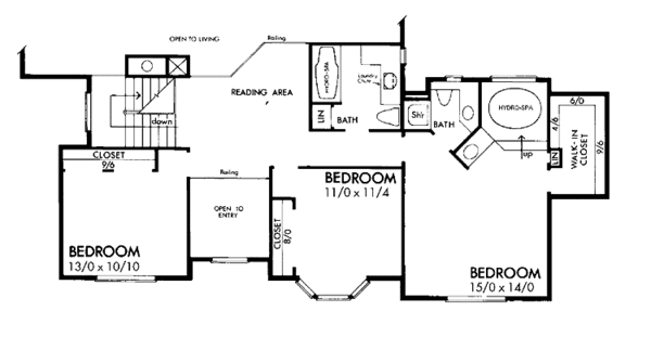 House Design - Country Floor Plan - Upper Floor Plan #320-1320