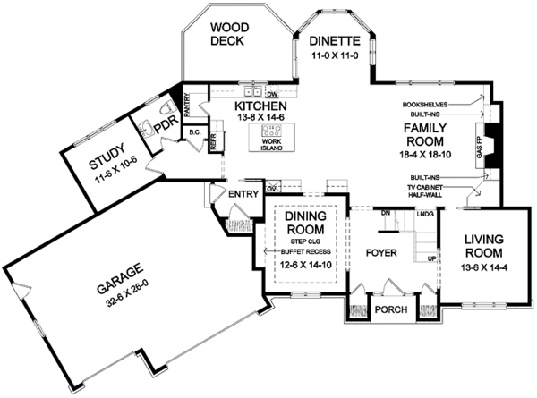 House Plan Design - Classical Floor Plan - Main Floor Plan #328-379