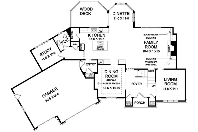 Home Plan - Floor Plan - Main Floor for Classical House Plan #328-379 - 4 bed, 3.5 bath