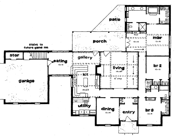 Home Plan - Colonial Floor Plan - Main Floor Plan #36-621