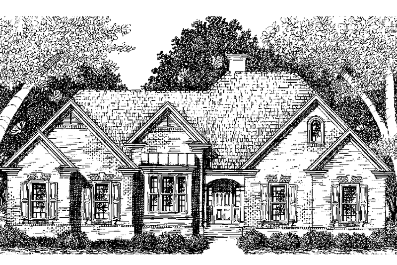 Architectural House Design - Exterior - Front Elevation 3 for Ranch House Plan #129-165 - 3 bed, 2.5 bath