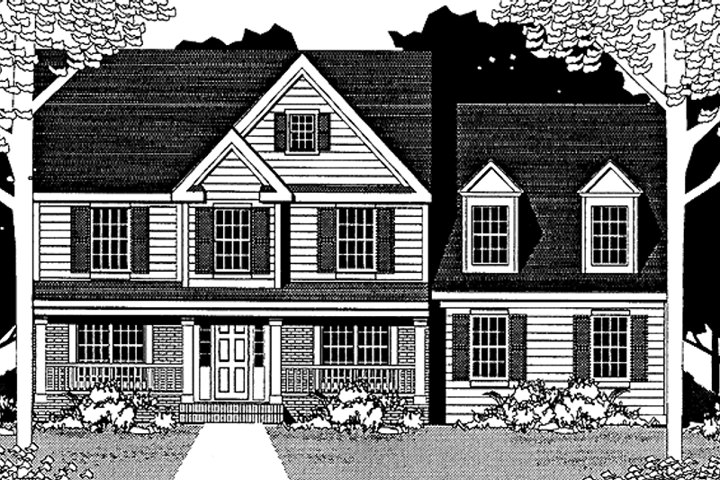 House Plan Design - Exterior - Front Elevation 3 for Country House Plan #1053-23 - 4 bed, 2.5 bath