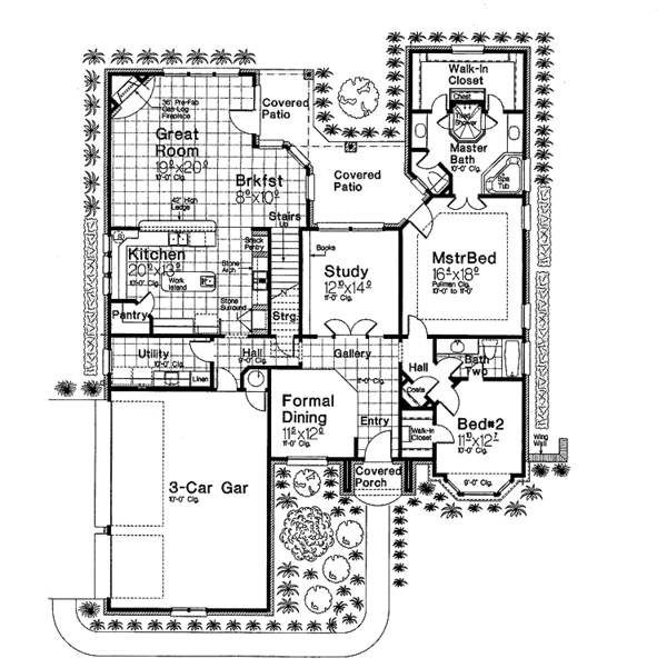 House Plan Design - Classical Floor Plan - Main Floor Plan #310-1200