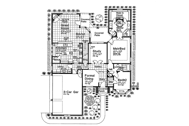 Home Plan - Floor Plan - Main Floor for Classical House Plan #310-1200 - 3 bed, 3 bath