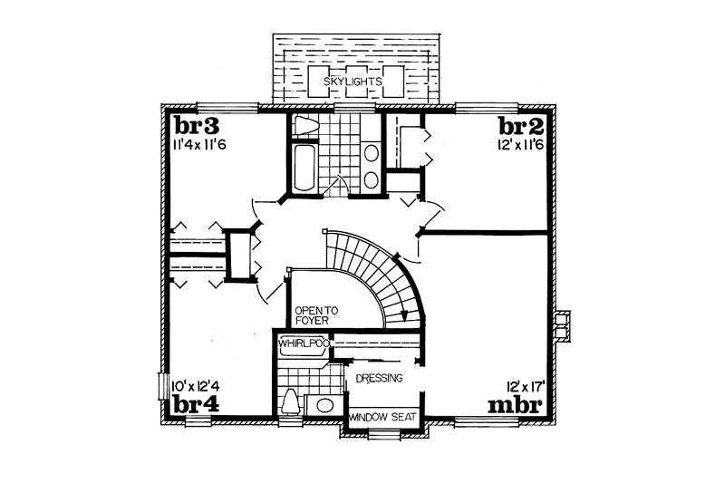 Dream House Plan - Floor Plan - Upper Floor for Colonial House Plan #47-970 - 4 bed, 2.5 bath