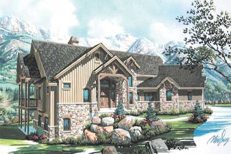 Architectural House Design - Craftsman Exterior - Front Elevation Plan #5-147