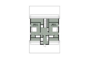 Floor Plan - Upper Floor for Farmhouse House Plan #497-10 - 3 bed, 2 bath