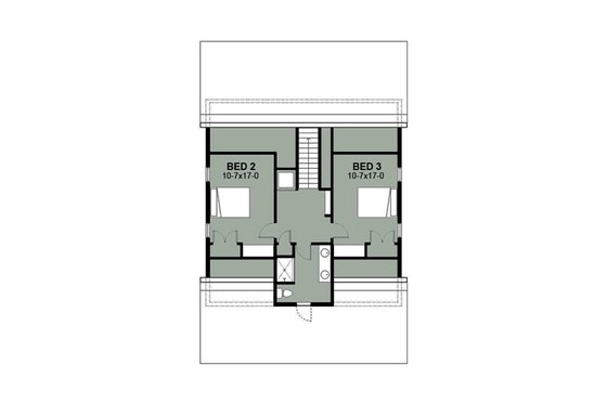 Floor Plan - Upper Floor for Farmhouse House Plan #497-10 - 3 bed, 2 bath
