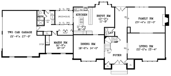 House Plan Design - Traditional Floor Plan - Main Floor Plan #314-248