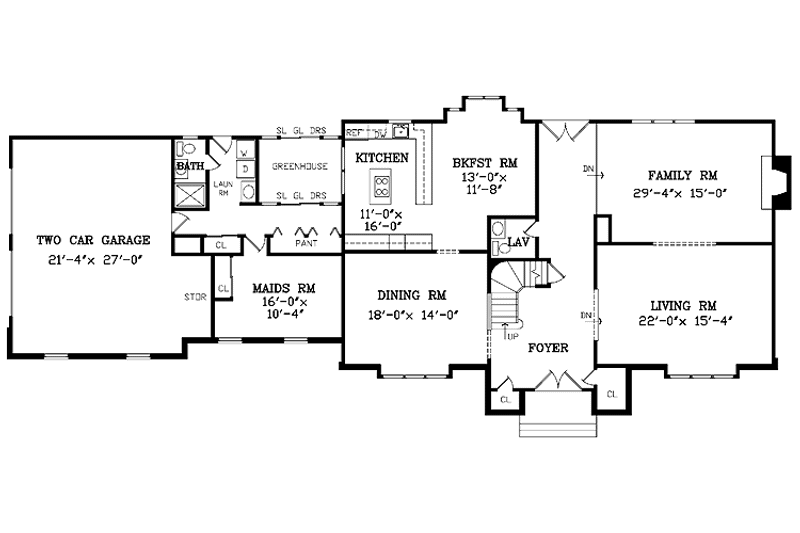 Home Plan - Floor Plan - Main Floor for Traditional House Plan #314-248 - 4 bed, 3.5 bath