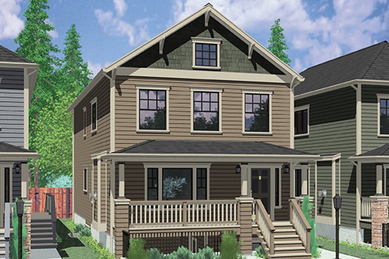 Architectural House Design - Exterior - Front Elevation 3 for Craftsman House Plan #303-473 - 6 bed, 4.5 bath